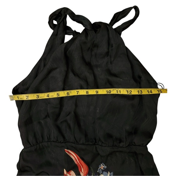 Chufy Nika Maxi Dress Grey/Blue Floral Flowers Halter Slit S Flowy Anthropologie - Picture 4 of 8